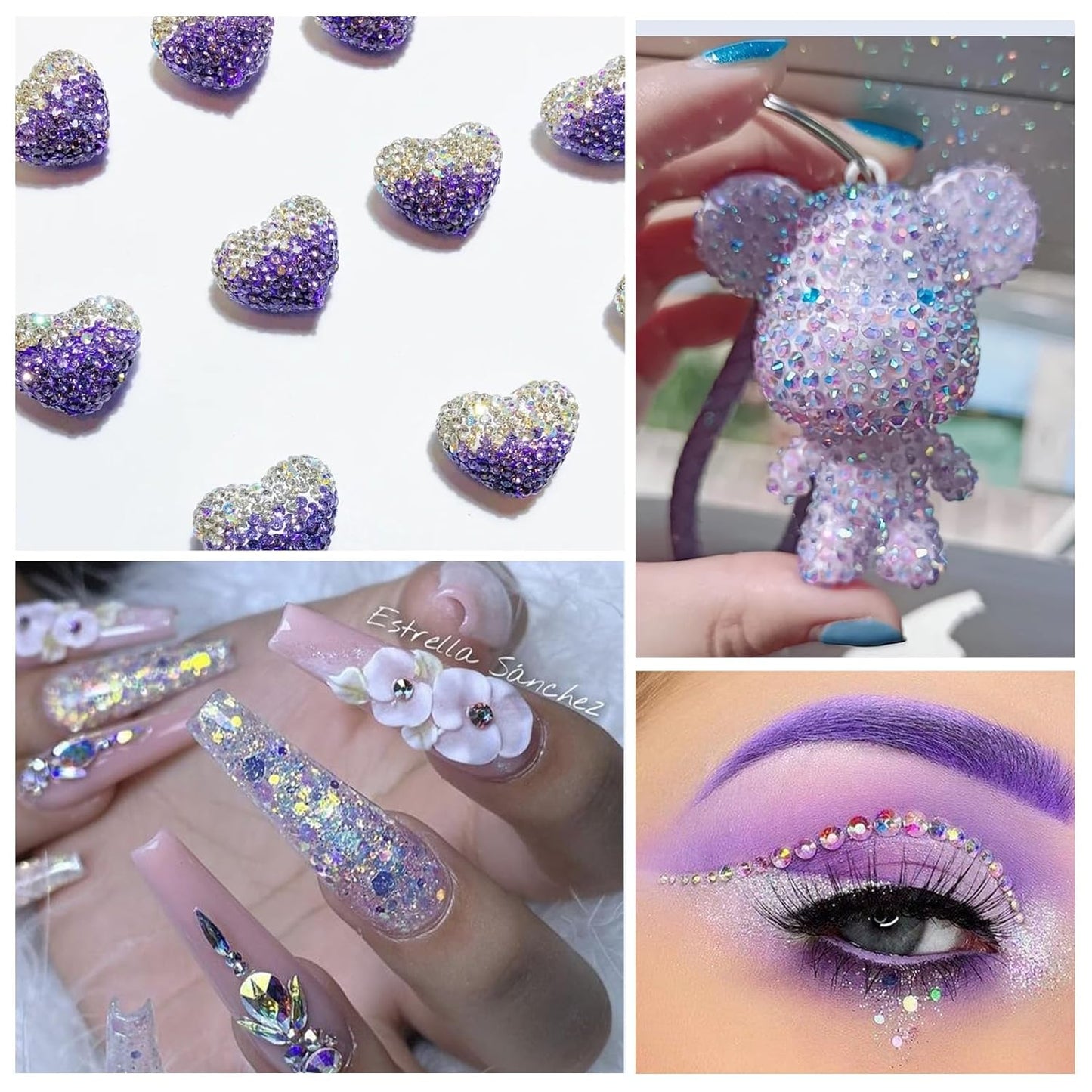 3000Pcs Moonlight Crystal Rhinestones,Glass Flatback Rhinestones Small Gemstones for Nail Face Makeup Art Crafts Clothes Decoration -(SS4,1.6mm,Moonlight)