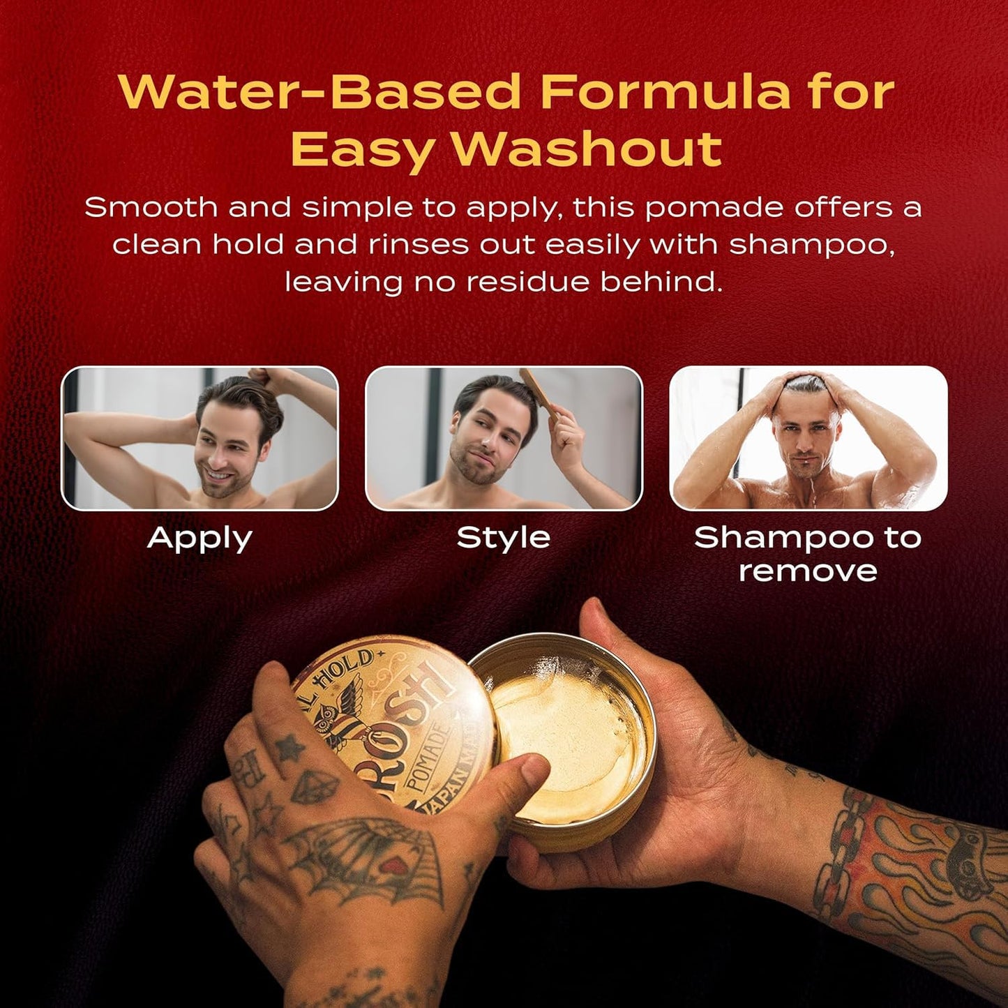 Original Pomade with Strong Hold & Classic Shine, Lightweight Water-Based Hair Styling Cream for Men, 1.4 Oz Travel Size