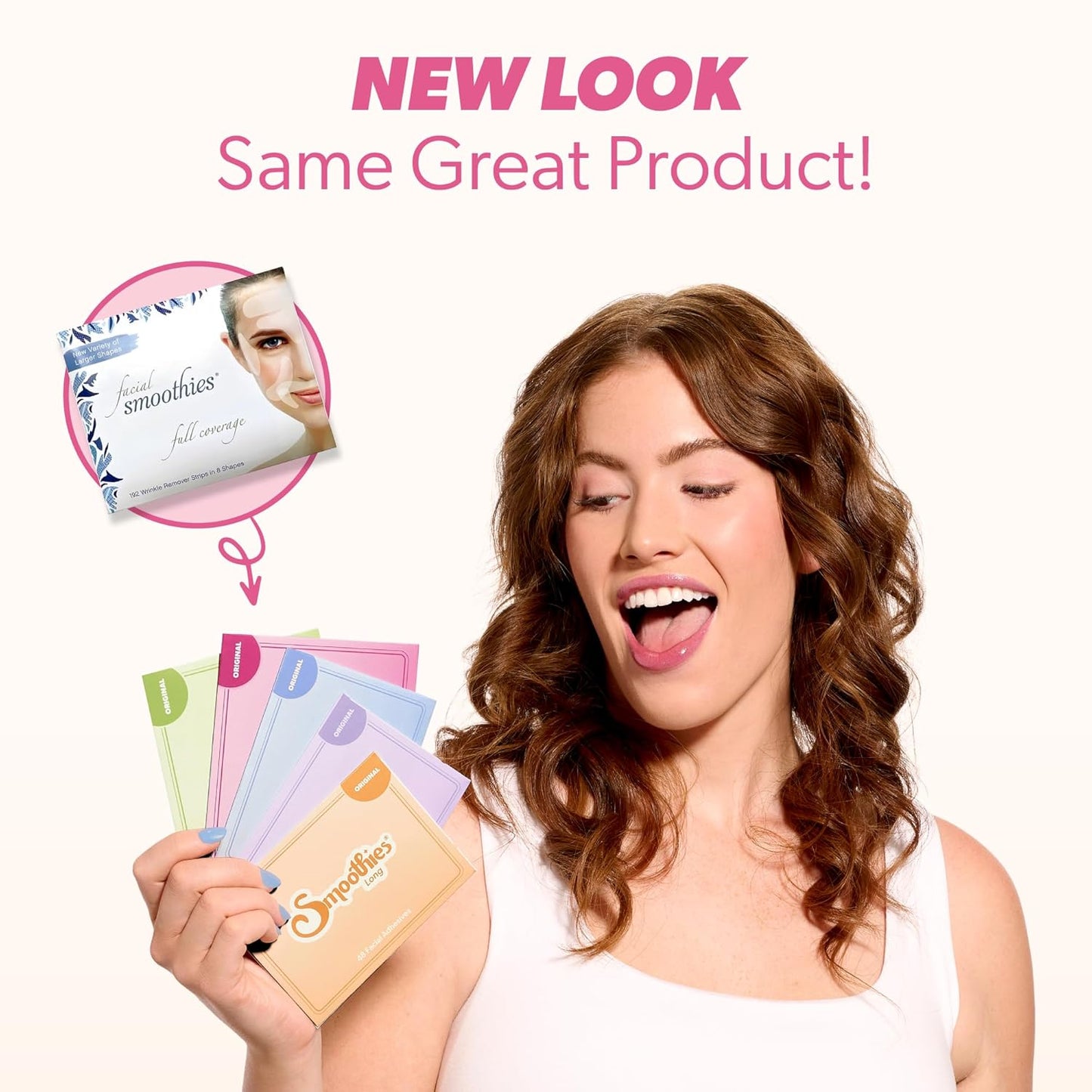 Smoothies Wide Wrinkle Patches for Face Overnight - Facial Patches for Elevens, Crows Feet and more, 144 Facial Adhesives per Box - Face Tape, Made in the USA