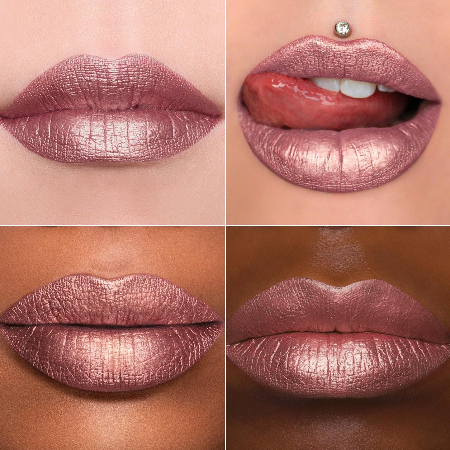 MAKI YIKA 3Pc Metallic Lipstick Long Lasting, Hot Pink Red Brown Glitter Lipsticks, High Shine Lipstick No Smudge No Transfer Liquid Lip Gloss (Hot Pink/Red/Brown)