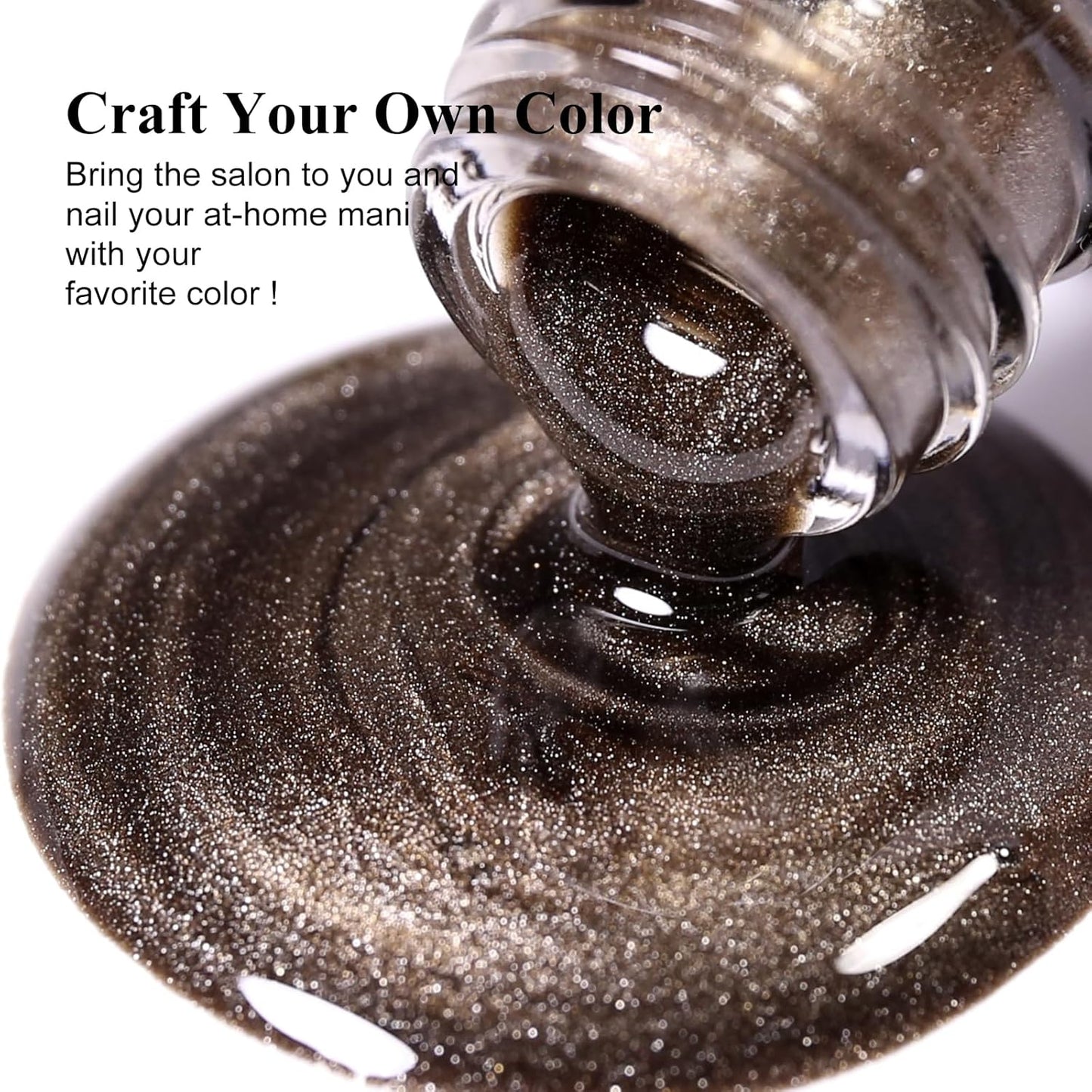 Imtiti Moonlight Cat Eye Gel Nail Polish, 15ml Nude Amber Light Brown Holographic Cat Eyes Glitter Magnetic UV Soak Off Gel Nail Polish with Magnetic Stick for Nail Art 1Pcs