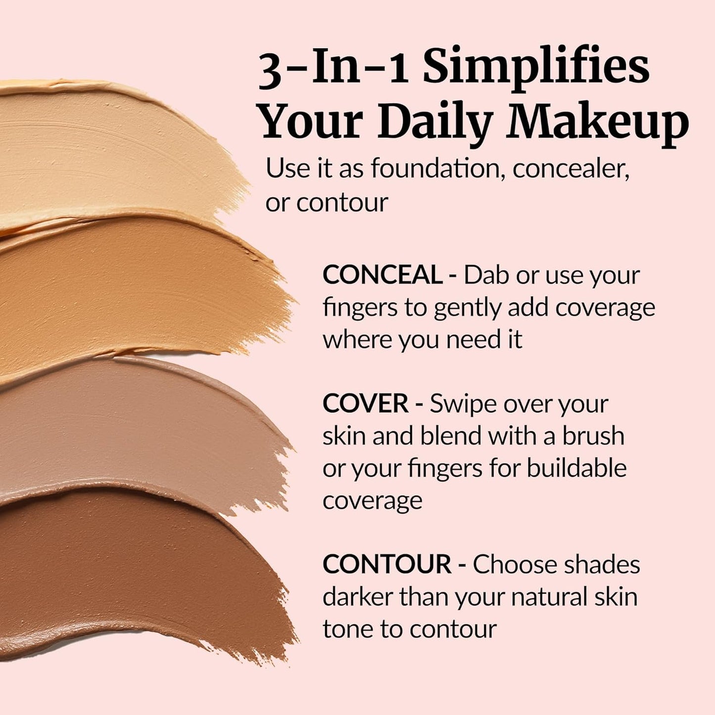 Vibriance Complexion Sticks - Foundation for Mature Skin - Sheer, Buildable Coverage Face Makeup Foundation for Older Women - 3-in-1 Base, Contour, Concealer - Medium