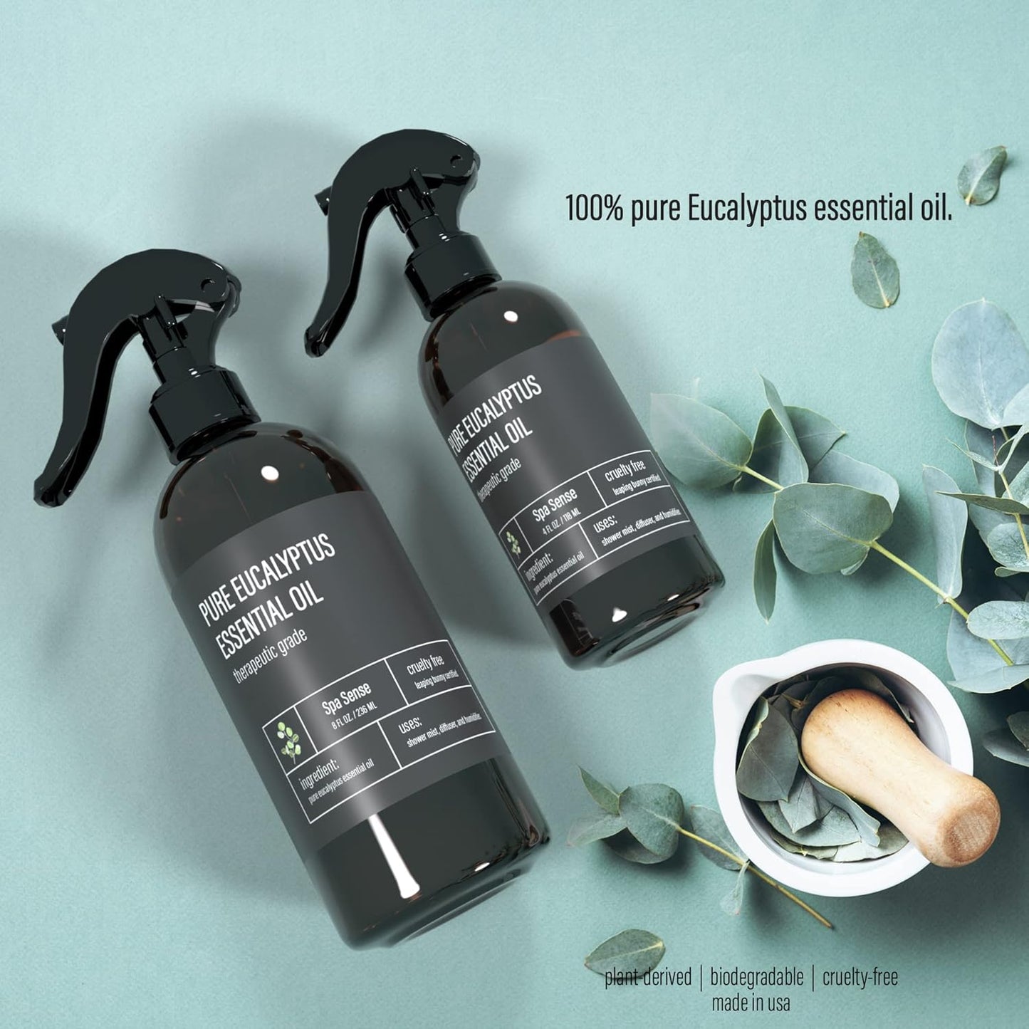 Pure Eucalyptus Oil Shower Mist and Steam Room Spray - Room Spray and Eucalyptus Spray for Shower - Premium Aromatherapy Eucalyptus Essential Oil Spray - 4 Ounce