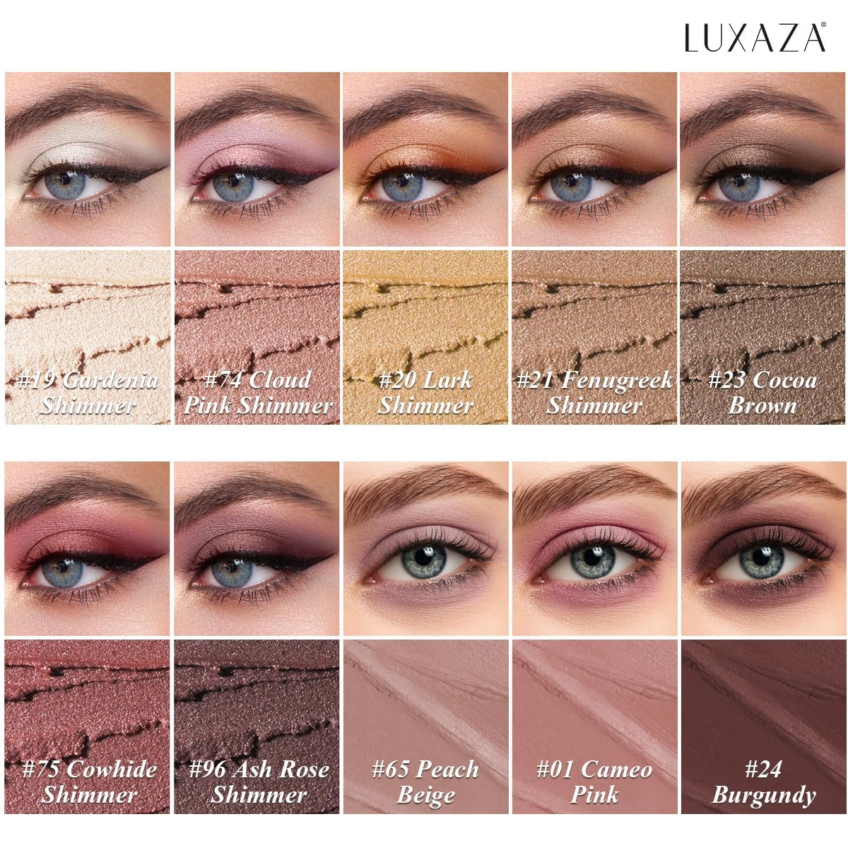 10PCS Eyeshadow Stick,Shimmer And Matte Brown Metallic Cream Eyeshadow Pencil Crayon with Smudge-proof & Waterproof,Eye Brightener Stick, Ideal Gift for Women - Espresso