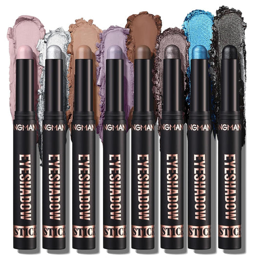 Jolilab Eyeshadow Stick Set, 8 Colors Matte Professional Bright-Colored Contouring and Highlight Stick, Cream Waterproof Long Lasting High Pigmented Eye Shadow. (8, C1)