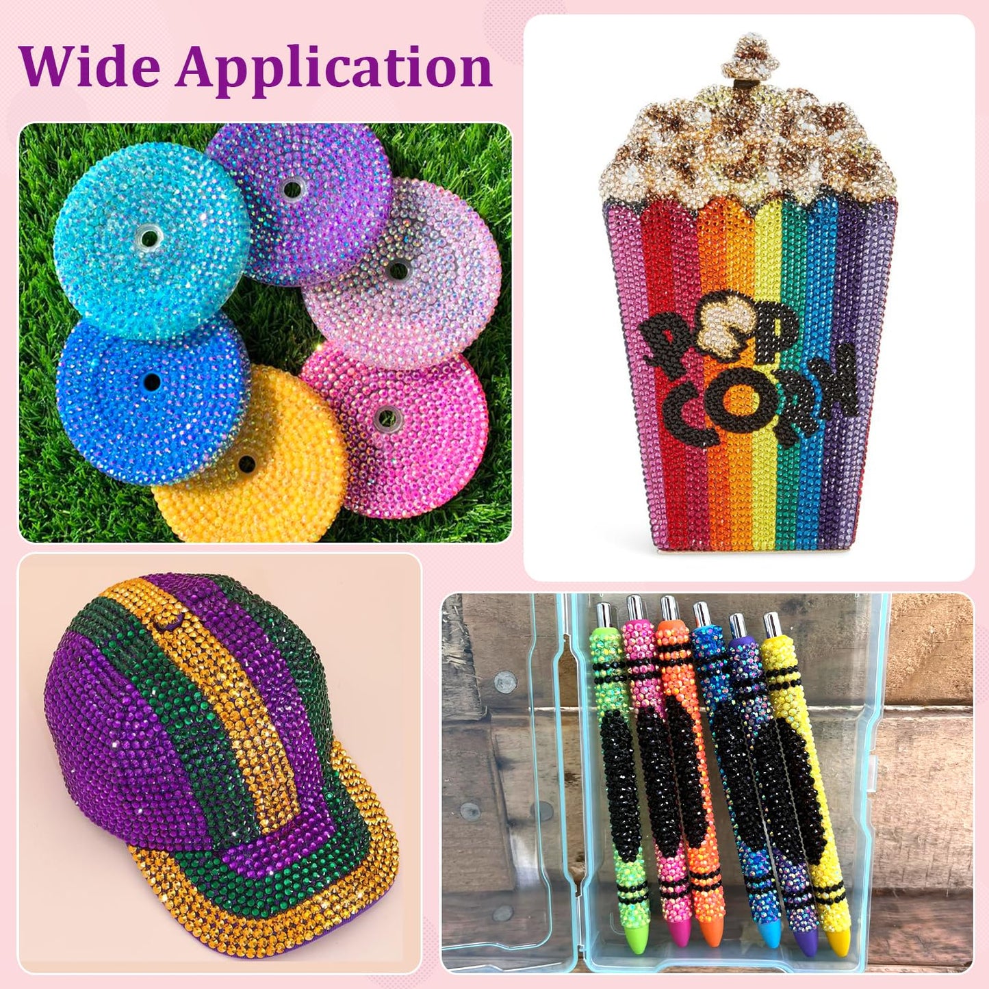 12600Pcs Resin Rhinestones for Bedazzling with Tweezers, Multicolor 4mm Rhinestones for Crafting with 3Pcs 10ml B7000 Jewelry Glue for DIY Crafts Clothing Tumblers Shoes Fabric Nail Art