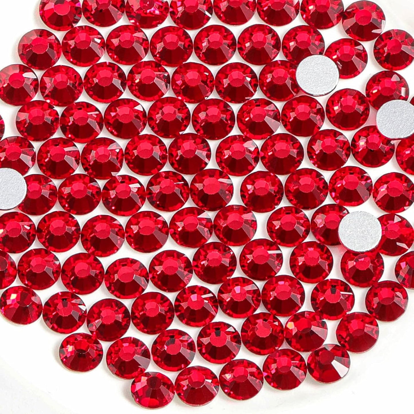 Beadsland 1440 Pieces Flat Back Crystal Rhinestones Round Gems,Siam,SS8,2.3-2.5mm