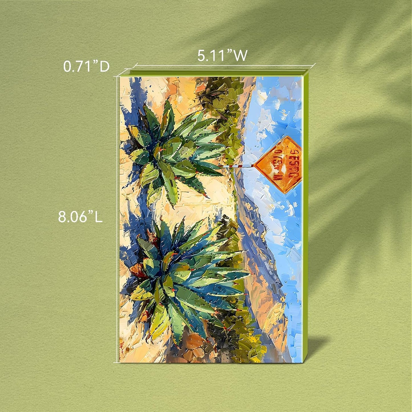 Magnetic Makeup Palette, Empty Eyeshadow Palette With Mirror Inside, Oil-Painting Embossed Design Art Paper Makeup Organizer DIY (Desert Star)