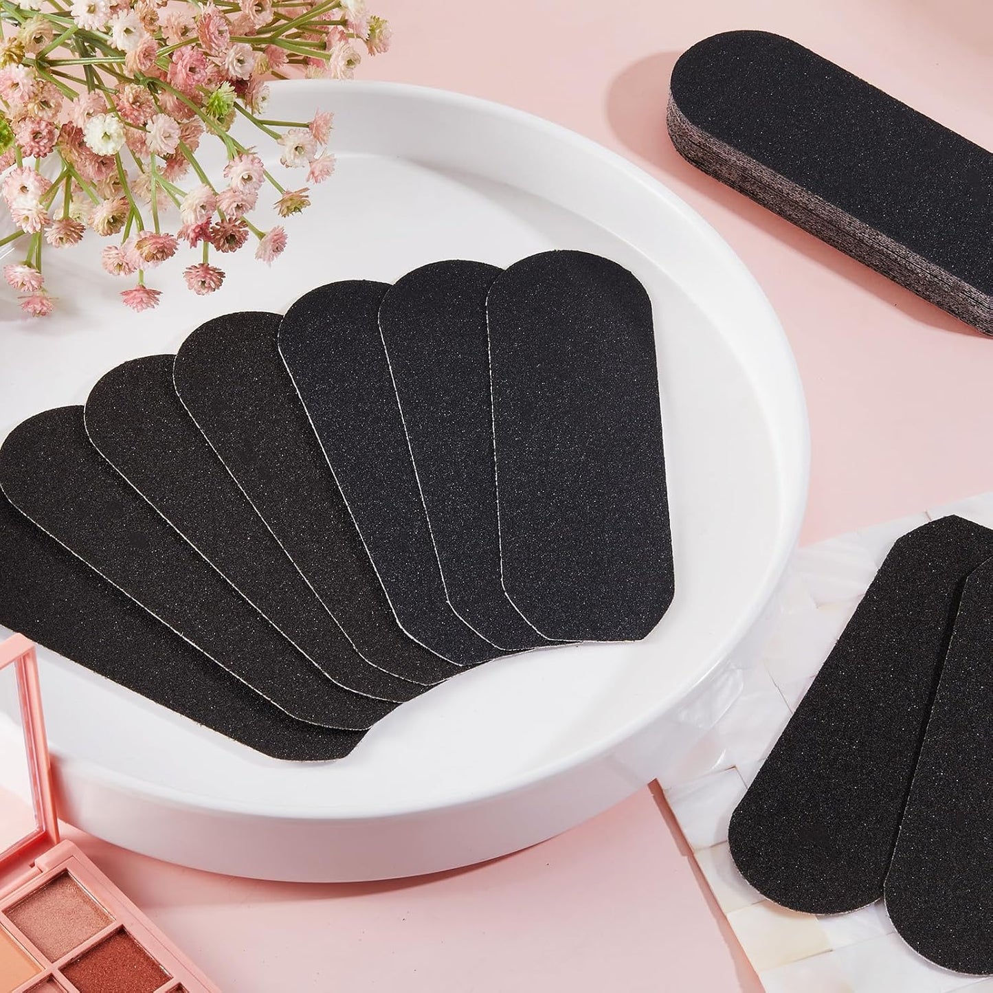 Flutesan 80 Pcs Stainless Steel Foot File Refills 180 Grit Replacement Pads Coarse Fine Pedicure File Refills Double Side Reusable Foot Rasp Pad with Removable Glue