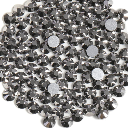 Beadsland 288 Pieces Flat Back Crystal Rhinestones Round Gems,Hematite,SS30,6.3-6.5mm