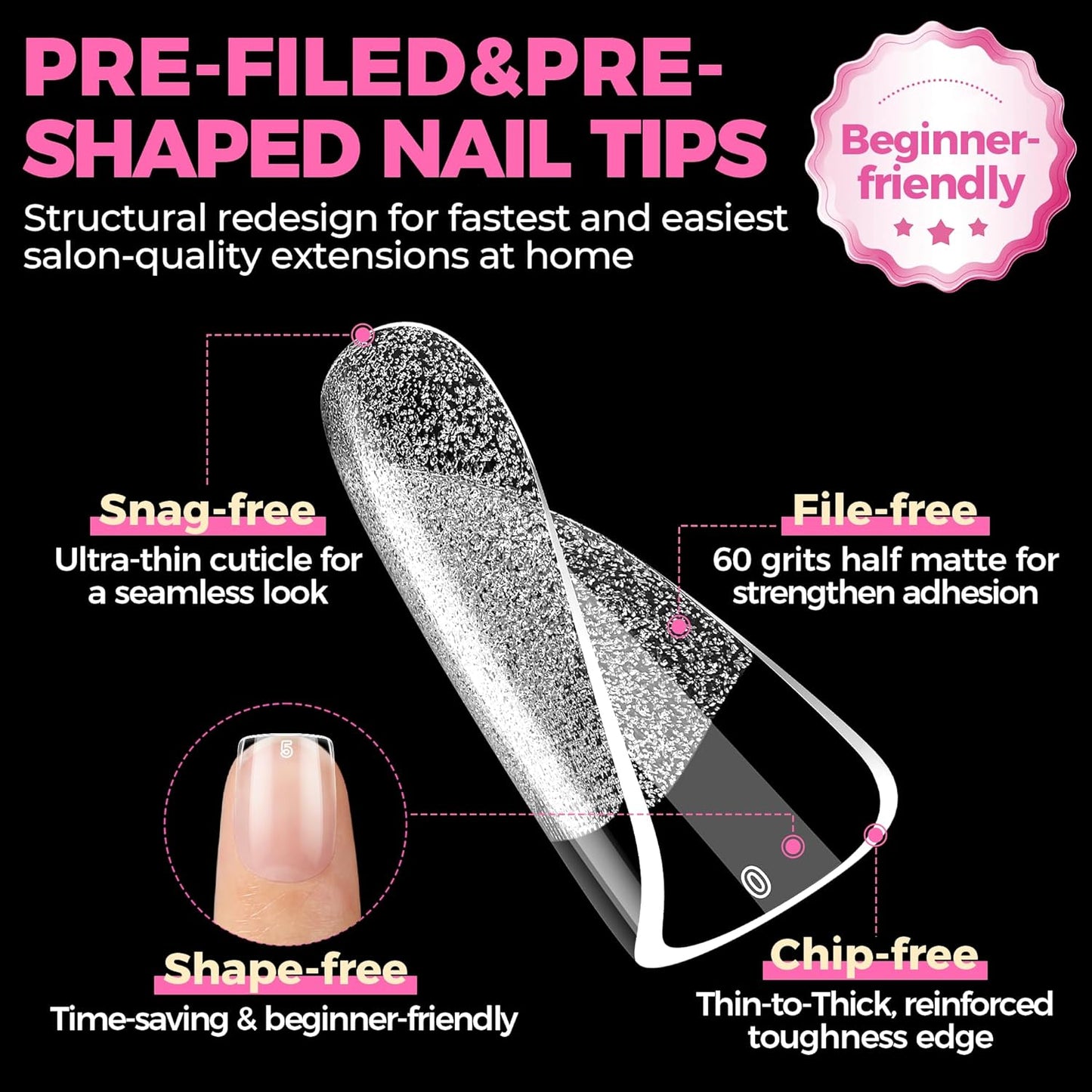 UNA GELLA Extra Short Nail Tips: 504pcs Square Fake Nails Pre-shape XS Short Square Press on Nails Gel Tips Full Cover Acrylic Nails False Nails for DIY Salon 12 Sizes