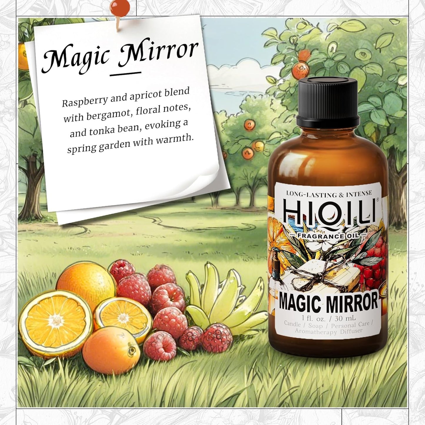HIQILI Magic Mirror Fragrance Oil for Soap, Inspired by A.Su Ana-Sui, Candle, Women's Perfume Making, Floral Fruity Scents for Essential Oil Diffuser - 1Fl Oz
