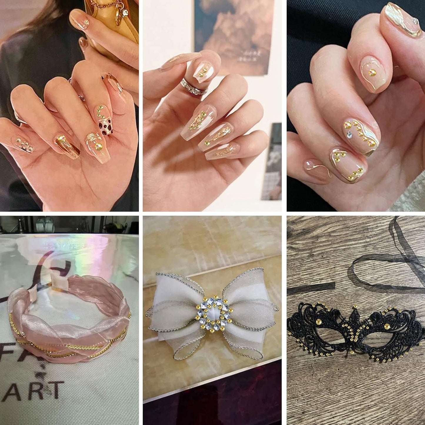 beadsland Flat Back Crystal Rhinestones Round Gems, Metal Sunlight (1.3-1.4mm) SS3/1440pcs