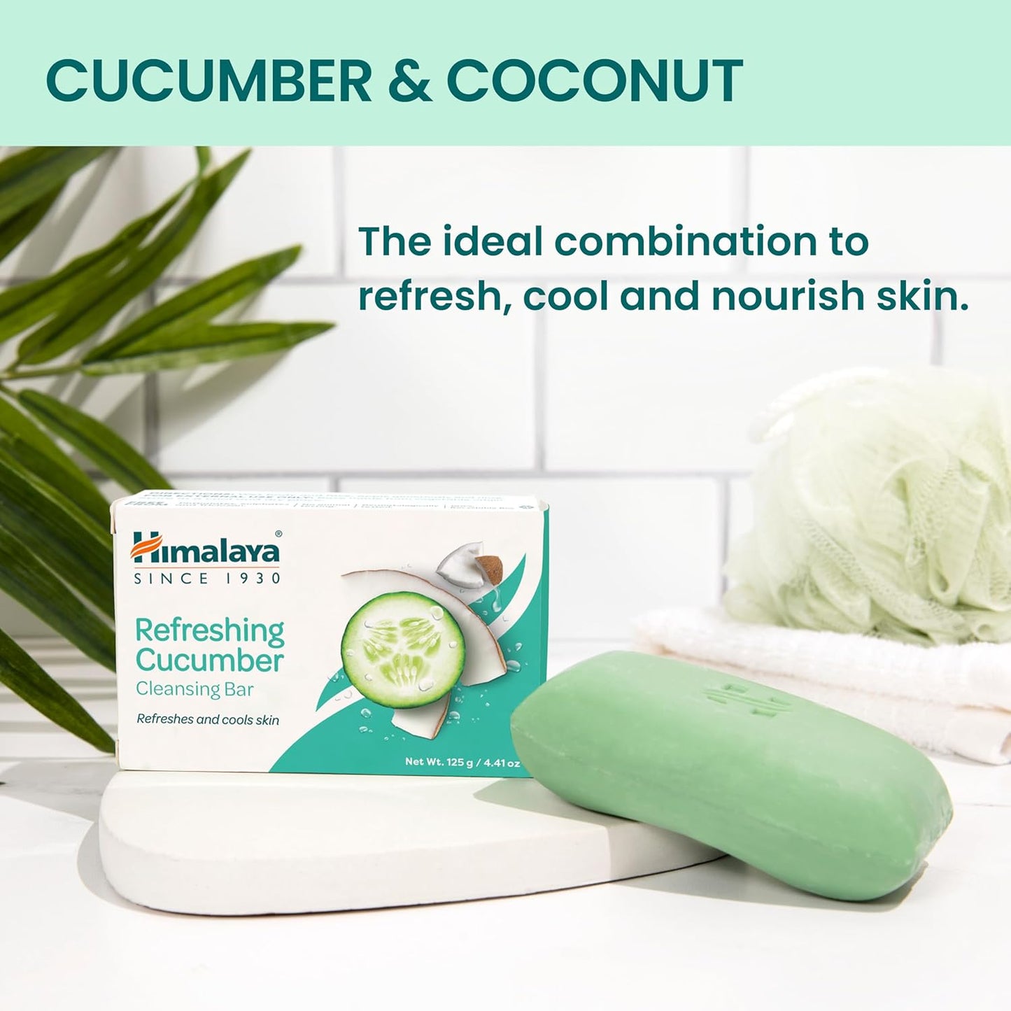 Himalaya Cleansing Bar Soaps Variety Pack, Neem & Turmeric, Almond, Cream & Honey and Cucumber, 4.41 oz, 12 Pack