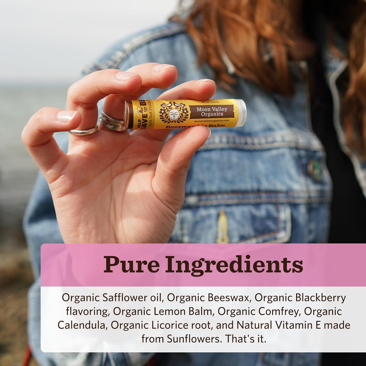 Moon Valley Organics Beeswax Lip Balm for Moisturizing Lips and Cuticles (JUICY BLACKBERRY, 6-Pack)