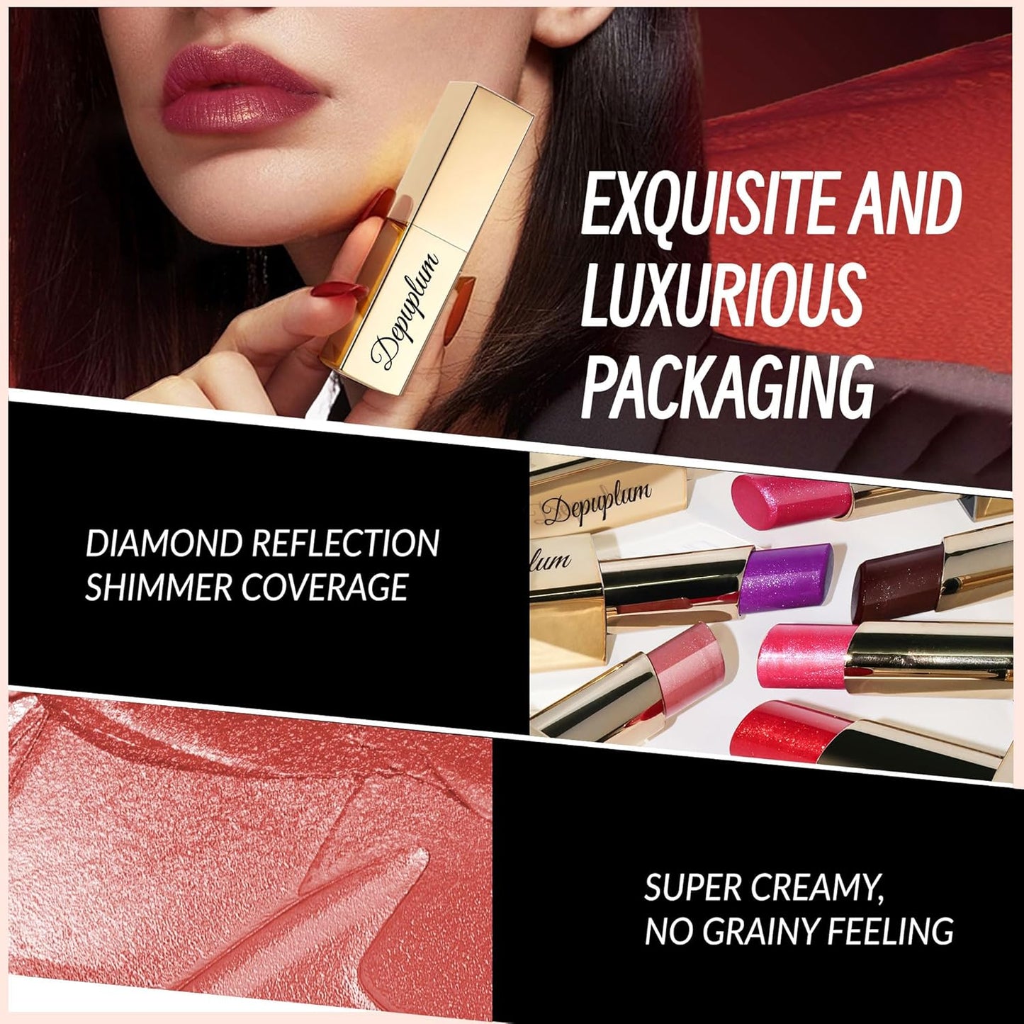 Red Lipstick Moisturizing for Women Shimmer Tinted Lip Balm Hydrating Nourishing Lip Gloss Vegan& Cruelty Free Lip Makeup, ZG108 Passion