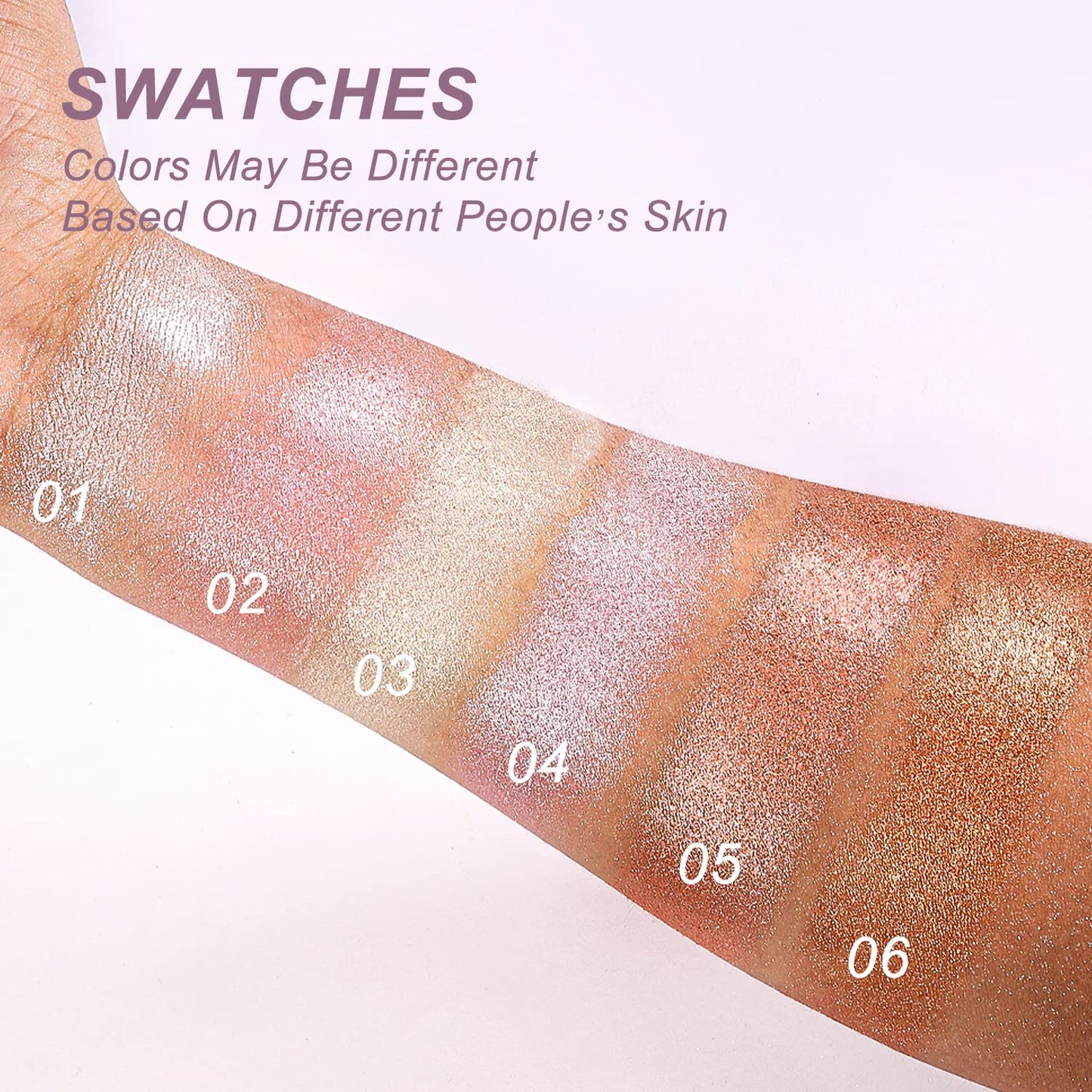 YOUNG VISION Pressed Powder Highlighter, Baked Natural Glow Contour Powder & Face Highlighter, Cruelty Free, Shimmer Highlighting Makeup for Face, Eye, Eyeshadow, Body, Skin (Brown)