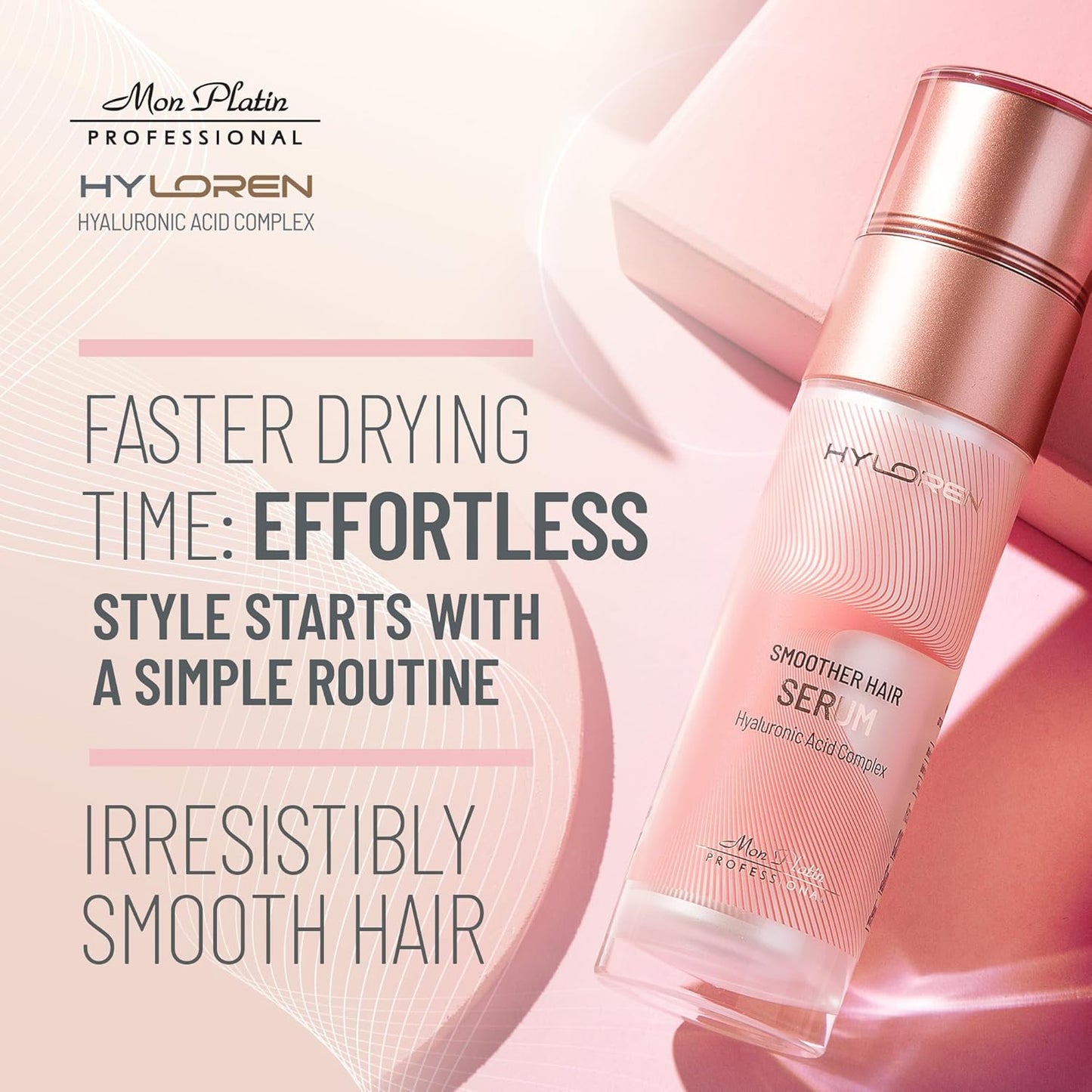 Mon Platin Professional Hair Care Product Serum with Hyaluronic Acid for Straightened Hair, 1.69 Fl Oz