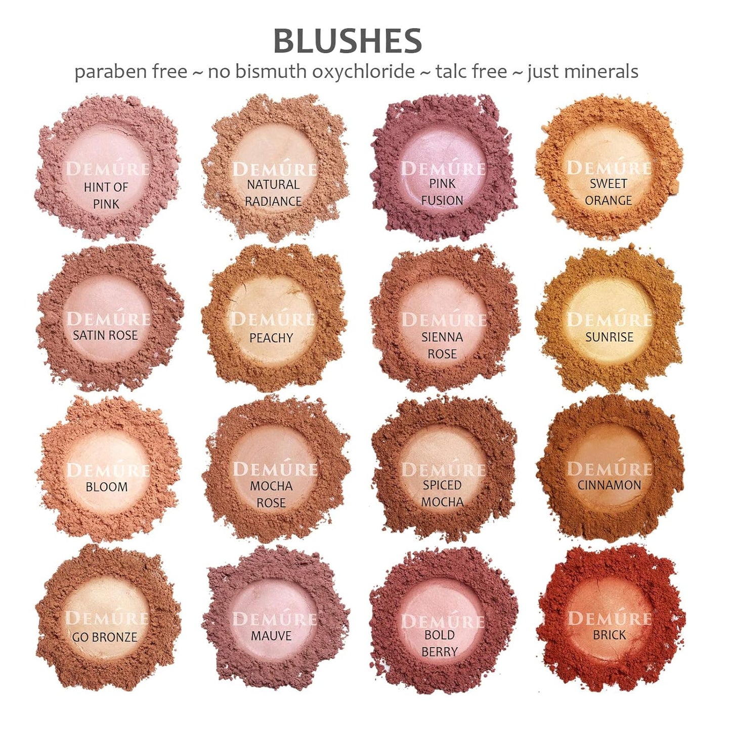 Mineral Make Up Blush, Loose Powder Makeup, Natural Makeup, Blush Makeup, Professional Makeup, Cruelty Free Makeup, Blush Powder By Demure (Mauve)
