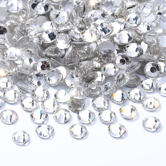 Crystal Clear Flatback Rhinestones, Glass Rhinestones for Nail Art and Craft, Glue Fix, Loose Crystal Gemstones(Crystal, SS16, 2880pcs, 3.8-4.0mm)