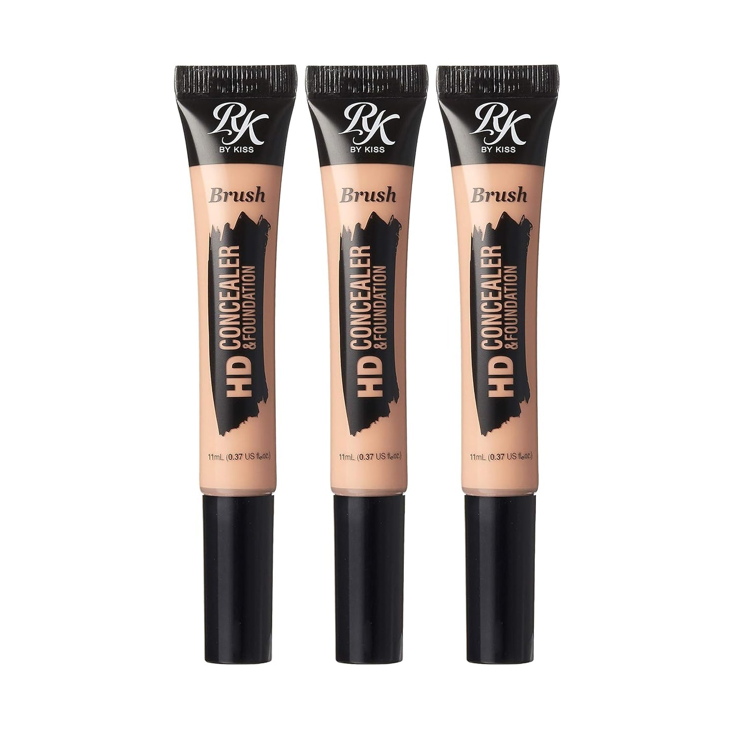 Ruby Kisses HD Concealer & Foundation Brush Flawless Full Coverage Face Makeup Lightweight Highlighter Long Lasting Under Eye Conceals Contour Corrector (Nude)