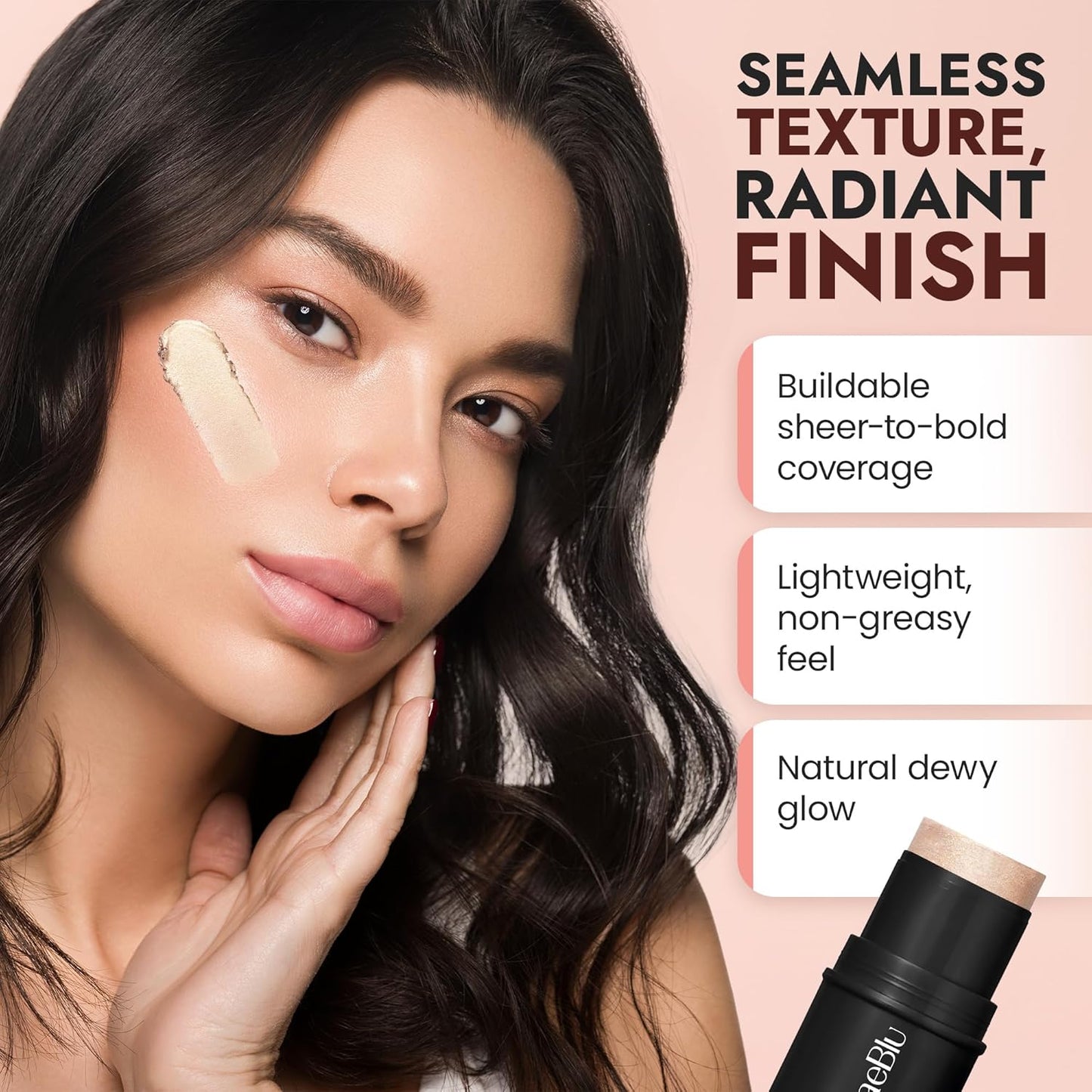 Organic Blush Tube, Chardonnay - 100% Natural Vegan Cream Blush Sticks, Multi-Use Bronzer, & Highlighter for Lips, Cheeks & Eyes, Buildable Shimmer, Gluten-Free, Paraben-Free, Made in USA