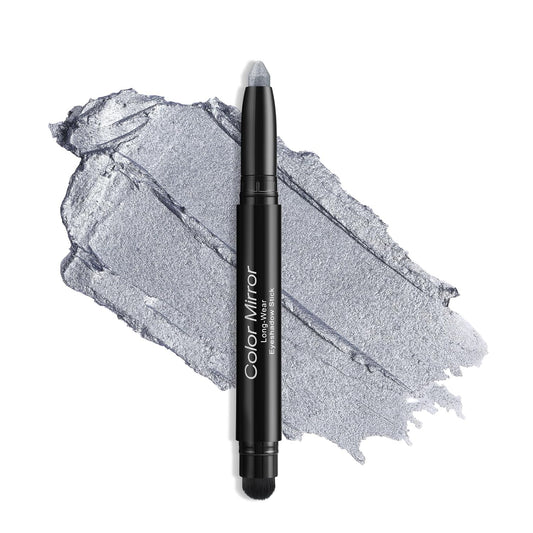 Longwear Cream Eye Shadow Sticks(09 Silver Shimmer),Smudge-Proof, Waterproof Eyeshadow,Silky Formula Glitter With Makeup Brush,Silver Eye Stick