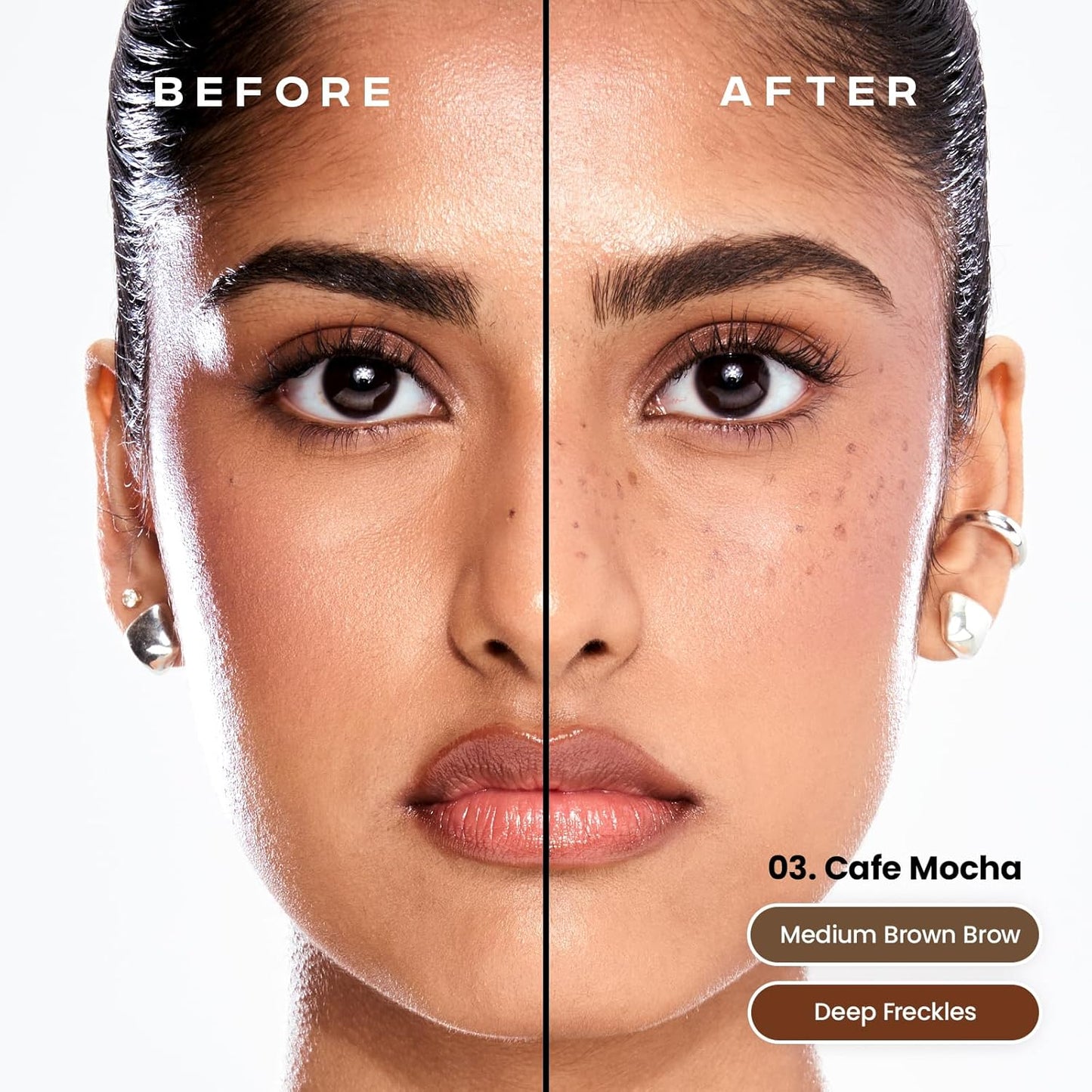 Sacheu Brow & Freckle STAY-N Tinted Eyebrow Gel & Faux Freckle Pen — 2-in-1 Longwear Water Resistant Brows Tint, Cruelty-Free & Vegan, Cafe Mocha