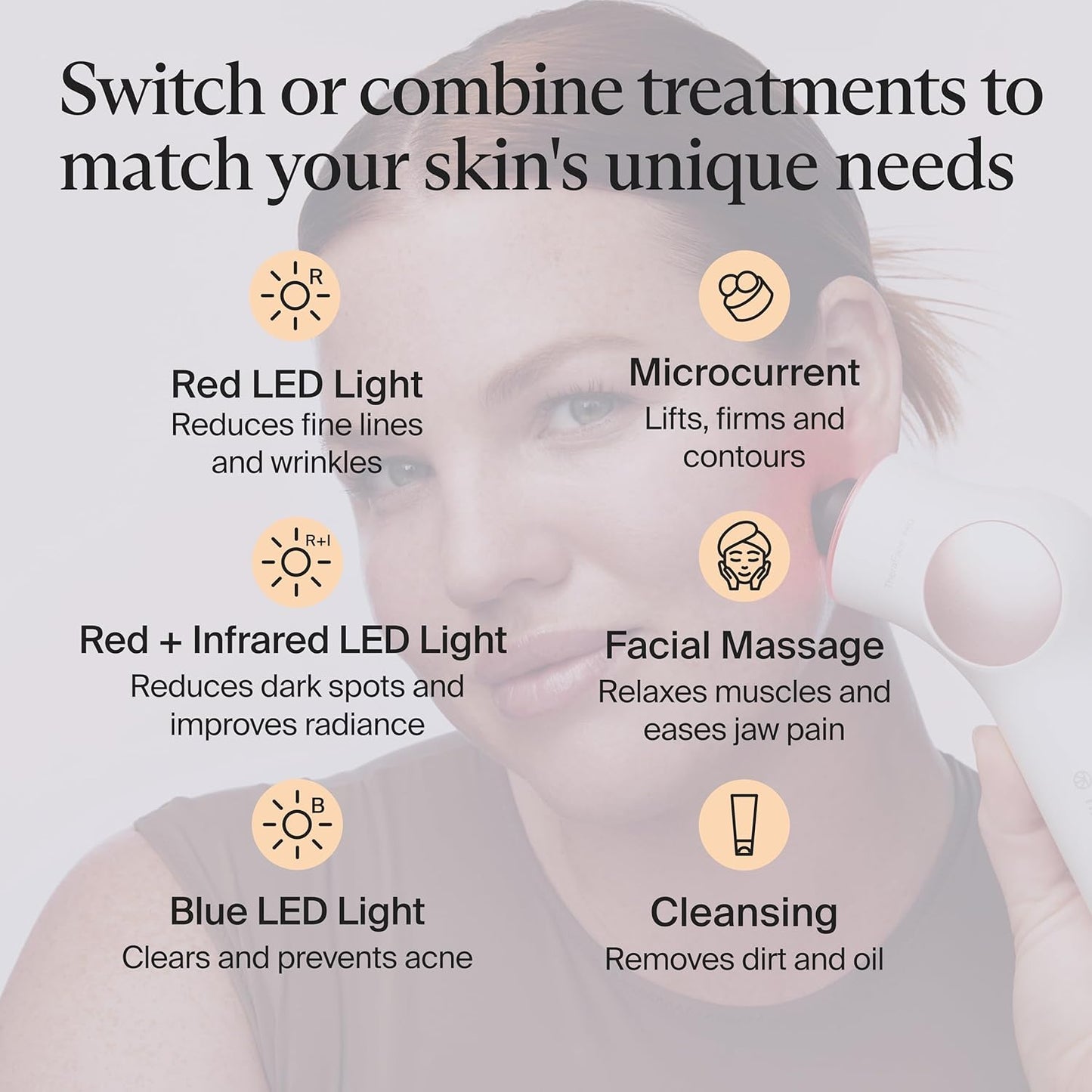 TheraFace Therabody TheraFace PRO - Microcurrent Facial Device, 8-in-1 Compact Face Massager&Facial Sculpting Tool with Light Therapy for Skin Tightening, Anti Wrinkle, Anti Aging & Skin Care (White)