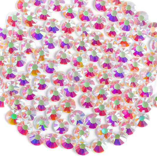 Beadsland 1440 Pieces Flat Back Crystal Rhinestones Round Gems, Transparent AB,SS10,2.7-2.9mm