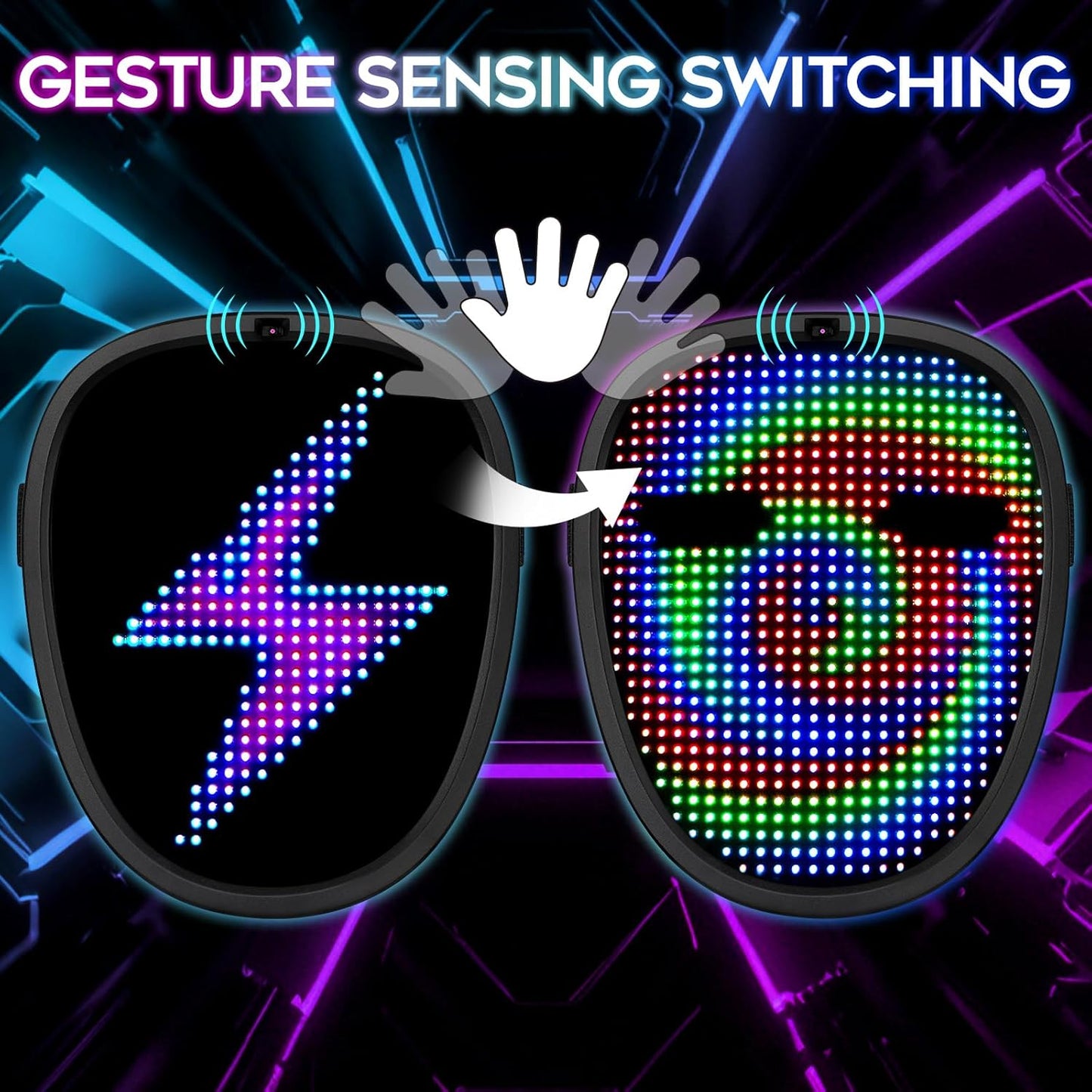 Halloween LED Mask, Light Up Masks Halloween Costume Cosplay Party Birthday Gifts for Teen Boys Girls