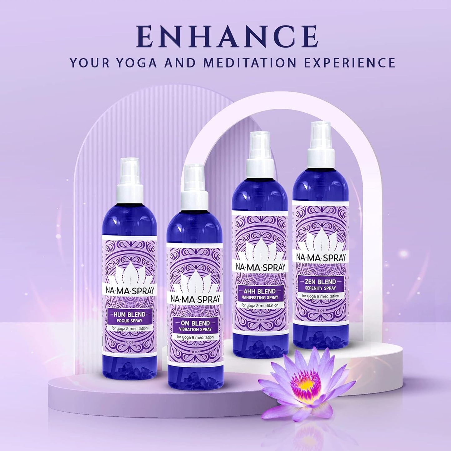 Lemon & Peppermint Aromatherapy Spray - Pillow and Shower Aura Cleansing Mist for Focus, Clarity & Productivity - Clear Negative Energy, Support Spiritual Protection & Improve Performance. HUM 4oz