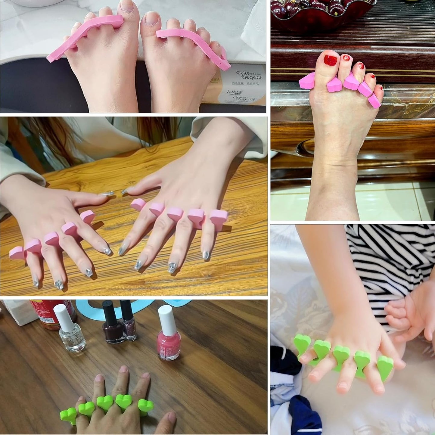 120pcs Toe Separators for Pedicure - Sponge Toe Separator for Nail Polish Party Nail Art Painting Toenails, 4 Funny Colors - Comfy and Soft