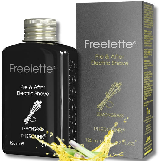 Pre Electric Shave After Shave Lotion Cream - Best For Close Shave - Smooth Irritation-Free Shaving - Shooting and Mousturising Formula Balm. Pherolink 3.76 Ounce (Pack of 1), LEMONGRASS