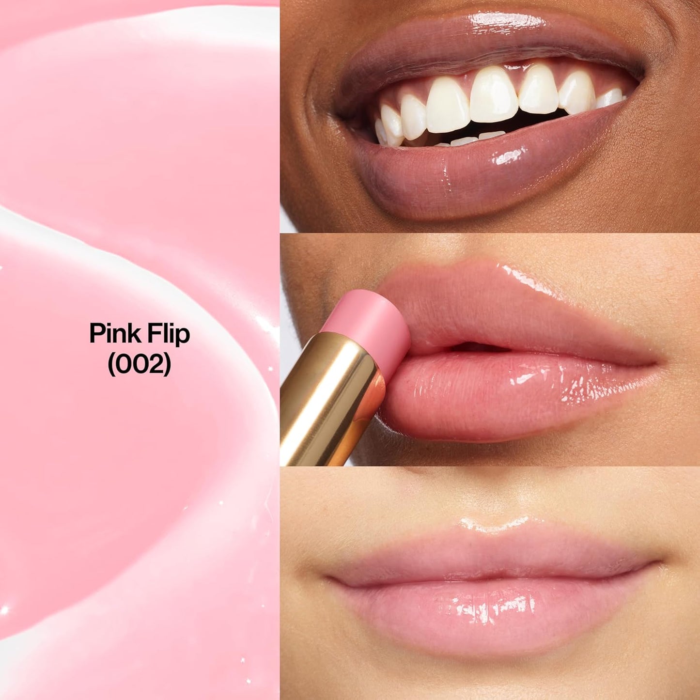 REVLON Super Lustrous Glass Shine Balm, Hydrating Tinted Lipstick, Sheer, Glossy Shiny Finish, 002 Pink Flip, 0.11 oz