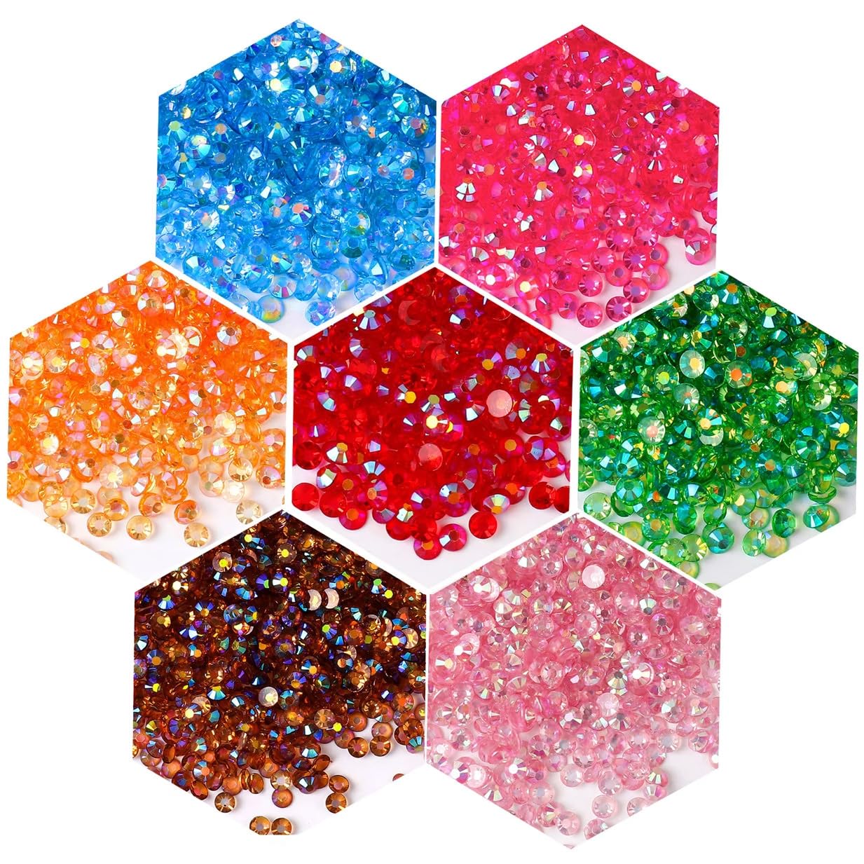 3000 Pieces SS6 2mm Flatback Rhinestones AB Clear Round Gems Crystals for Nail Art DIY Crafts Clothes Shoes Bags （Transparent Light Grey AB）