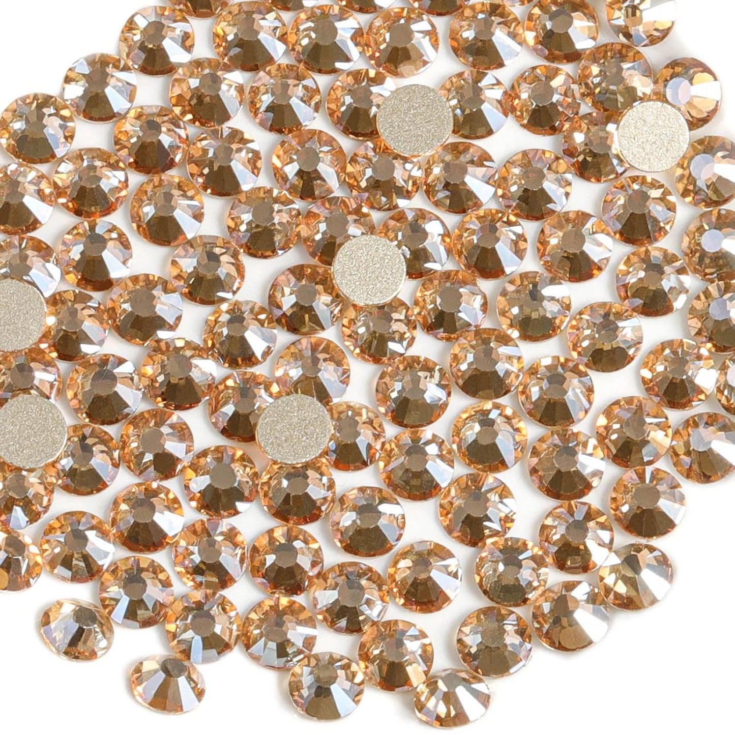 Beadsland 1440 Pieces Flat Back Crystal Rhinestones Round Gems,Golden Shadow,SS20,4.6-4.8mm