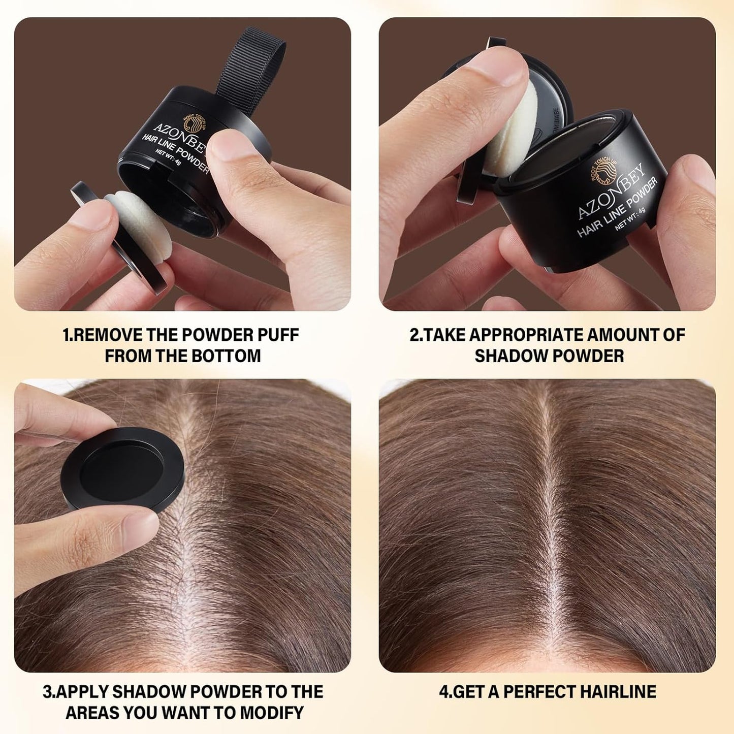 Root Touch Up Sets,Hairline Powder for Women Cover Up- Hairline Concealer for Thin and Thinning Hair, Water & Sweat Resistant,Contain Azonbey Makeup Brush (Light Blonde, Med-Makeup Brush)