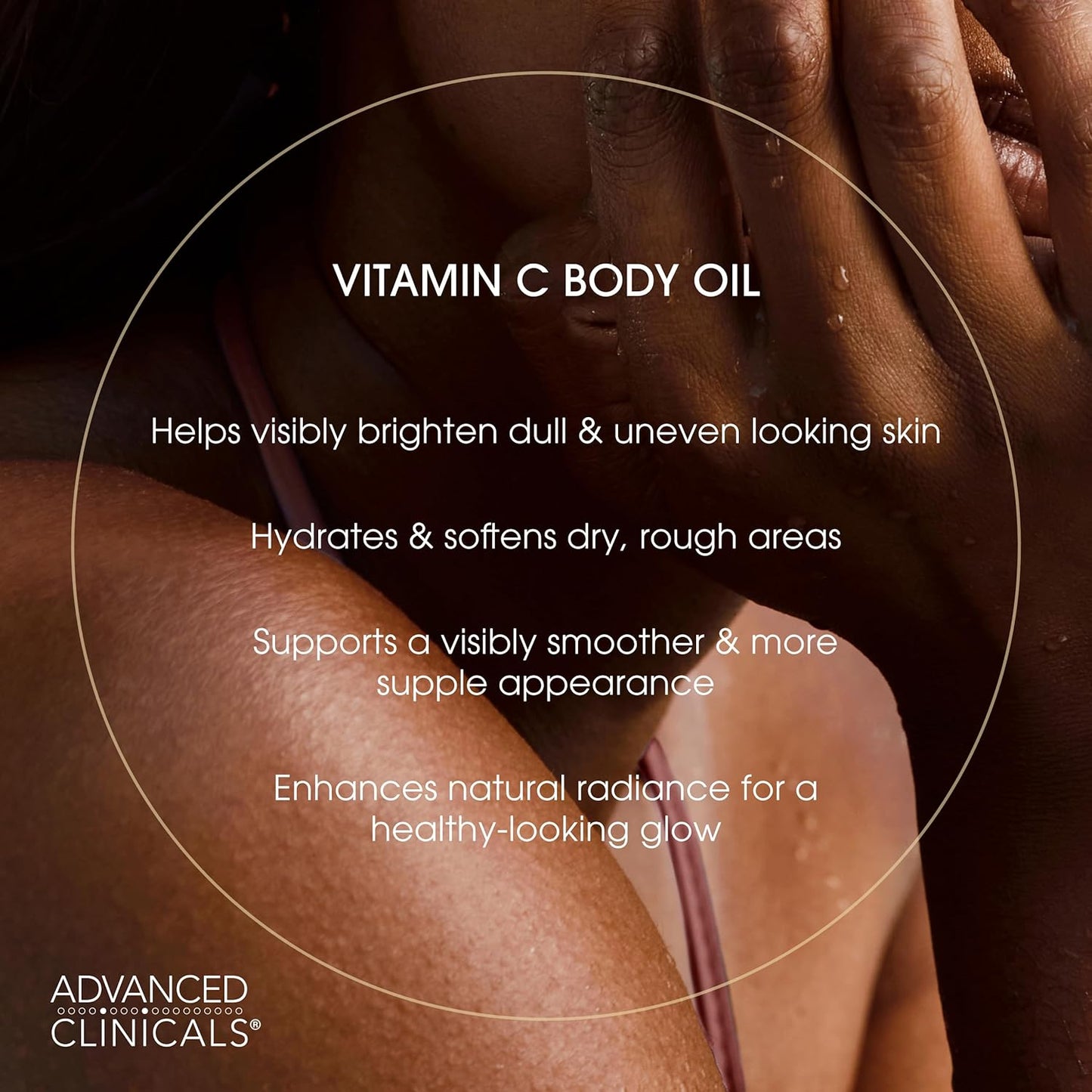 Advanced Clinicals Vitamin C illuminating Body Oil For Women & Men |Vitamin C Oil Skin Care Body Moisturizer With Vitamin E + Botanicals To Help Improve Appearance Of Dark Spots + Dry Skin, 2 Piece