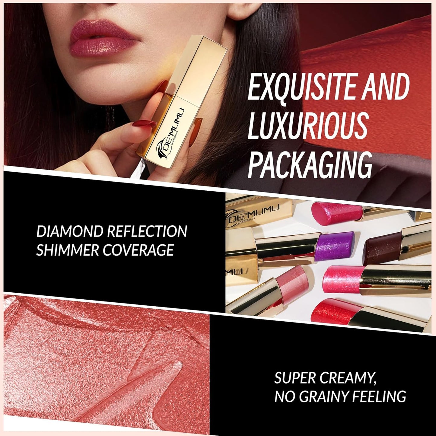 Mulberry Lipstick Moisturizing for Women Shimmer Tinted Lip Balm Hydrating Nourishing Dark Purple Lip Gloss Vegan& Cruelty Free Lip Makeup, ZG109 Emotion