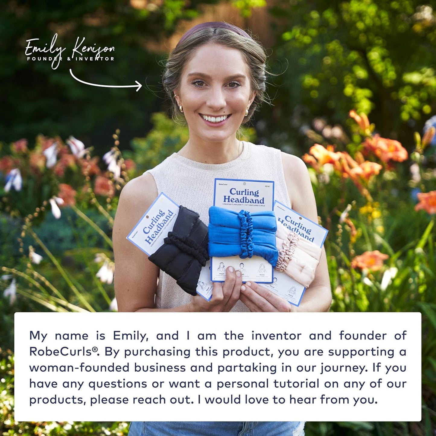 RobeCurls Heatless Curler Set - Satin Curling Headband for Natural, No-Heat Overnight Curls - Sleep-in Styling Tool with 2 Scrunchies for Women (Guava)