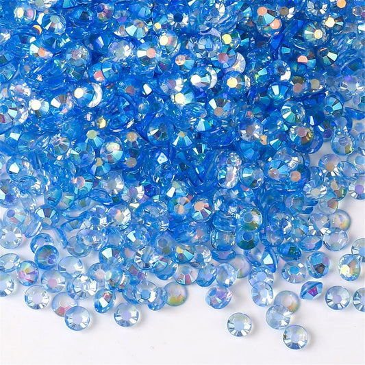 3000 Pieces SS6 2mm Flatback Rhinestones AB Clear Round Gems Crystals for Nail Art DIY Crafts Clothes Shoes Bags （Transparent Light Sapphire AB）