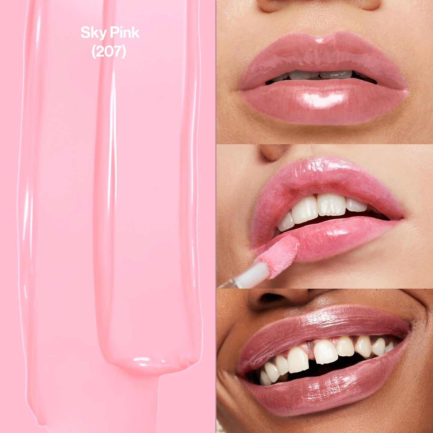 Revlon Super Lustrous Lip Gloss, Non-Sticky, Hydrating, High Shine Finish, 207 Pink Sky, 0.13 oz
