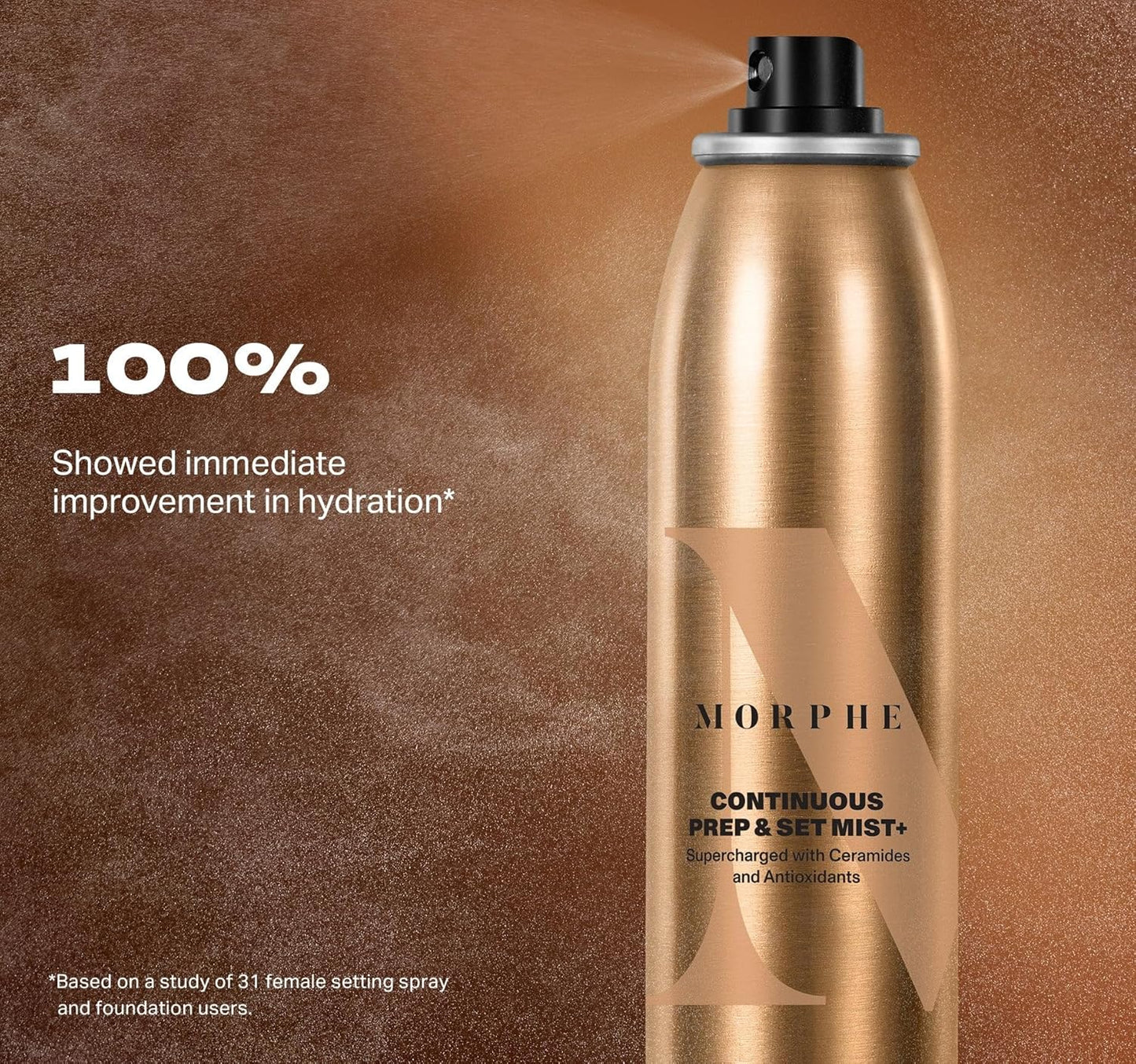 Morphe Mini Continuous Prep & Set Setting Spray - Hydrating Setting Spray for Makeup & Skin Prep - Enriched with Ceramides and Antioxidants for a Radiant Finish (3 Count, 1.3 fl oz)