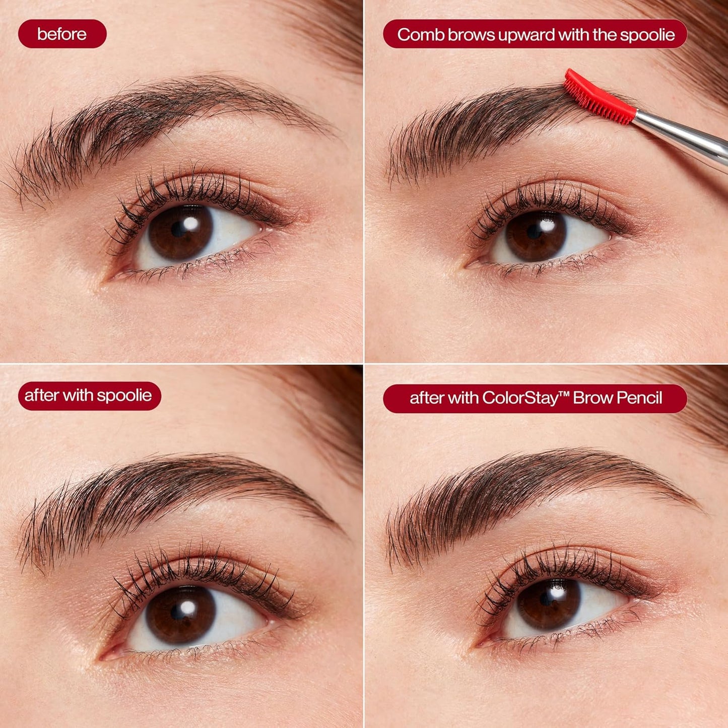 Revlon Lash & Brow Styling Tool, Dual Ended Eyelash Separator & Eyebrow Brush Spoolie, Works with Mascara & Brow Makeup, 1 count