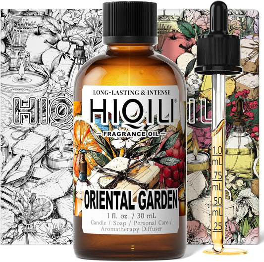 HIQILI Oriental Garden Fragrance Oil for Candle & Soap Making, Inspired by H.er-mes Le-Jrn deMonsr-Li, Luxury Hotel Scents for Essential Oil Diffuser, Aromatherapy - 1 Fl Oz