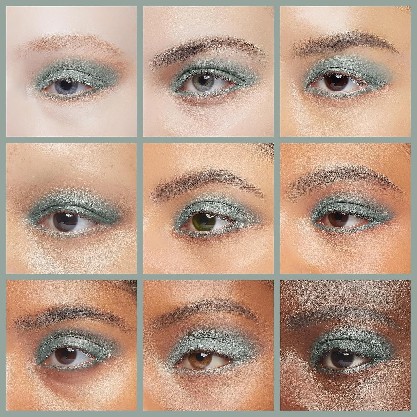 Khaki Grey Dark Green Sage Thyme Forest Fern Matte Opaque Pressed Powder Single Vegan Eyeshadow; Talc, Paraben & Cruelty Free